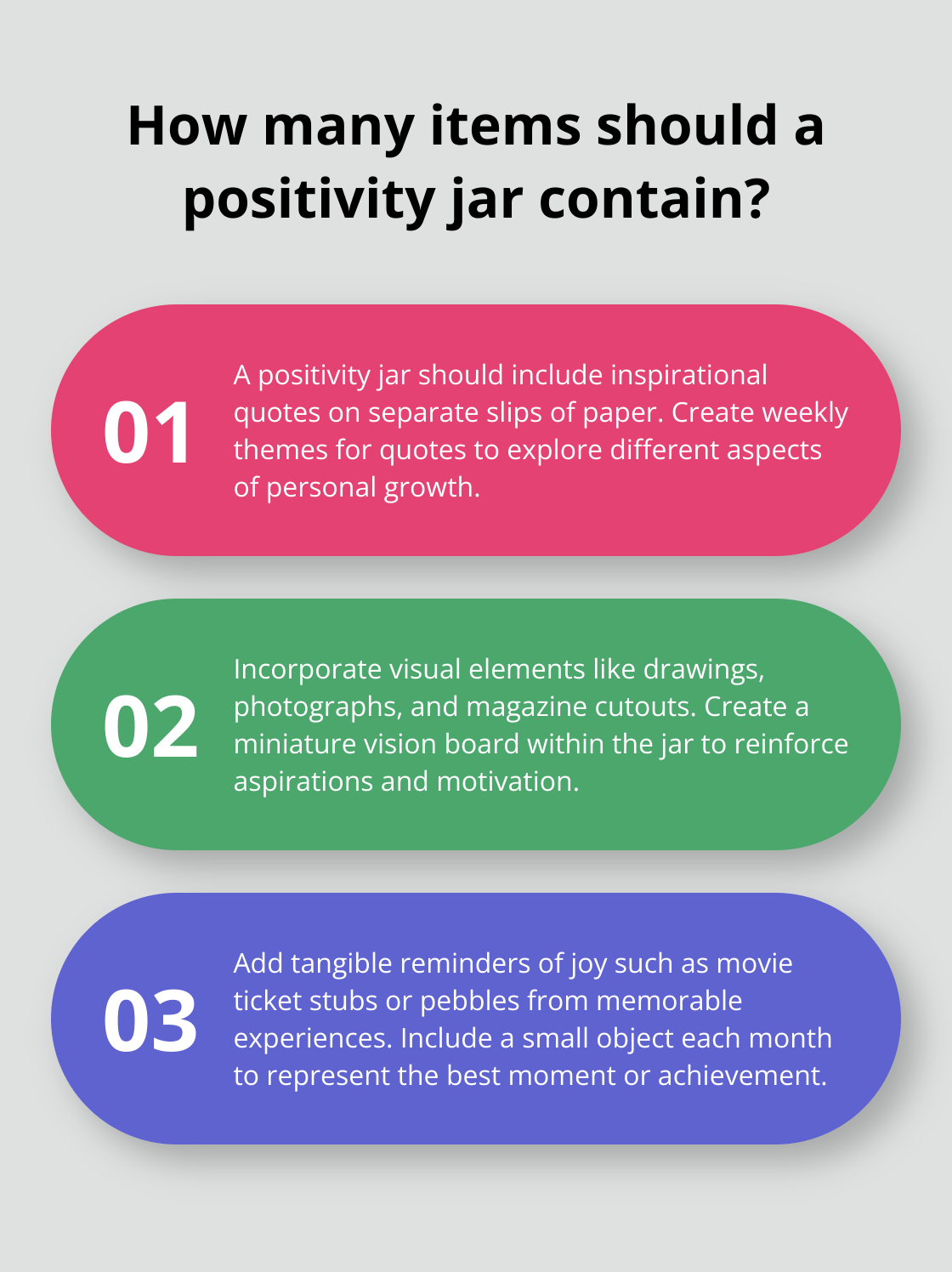 Infographic: How many items should a positivity jar contain?