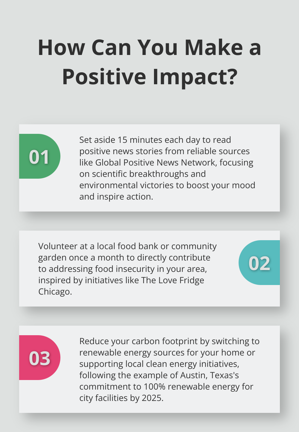 Infographic: How Can You Make a Positive Impact? - your positive news