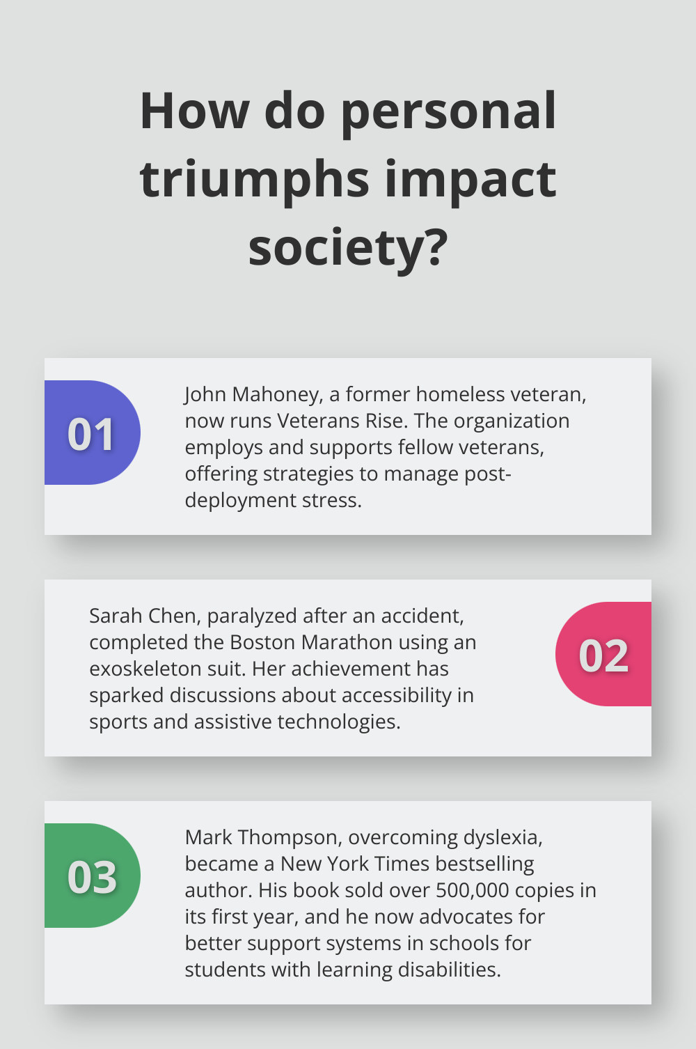 Infographic: How do personal triumphs impact society? - current news positive