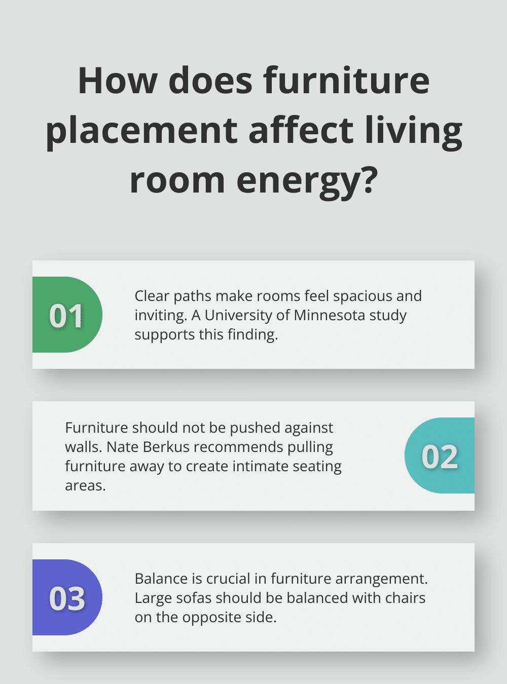 Infographic: How does furniture placement affect living room energy? - positive energy living room