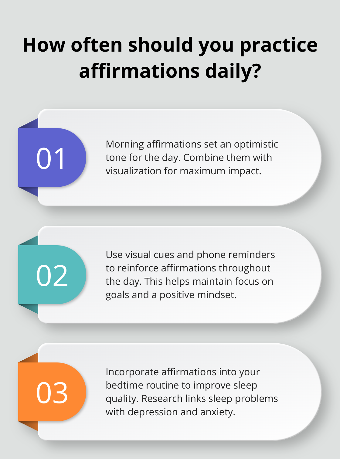 Infographic: How often should you practice affirmations daily? - daily affirmations for positive thinking