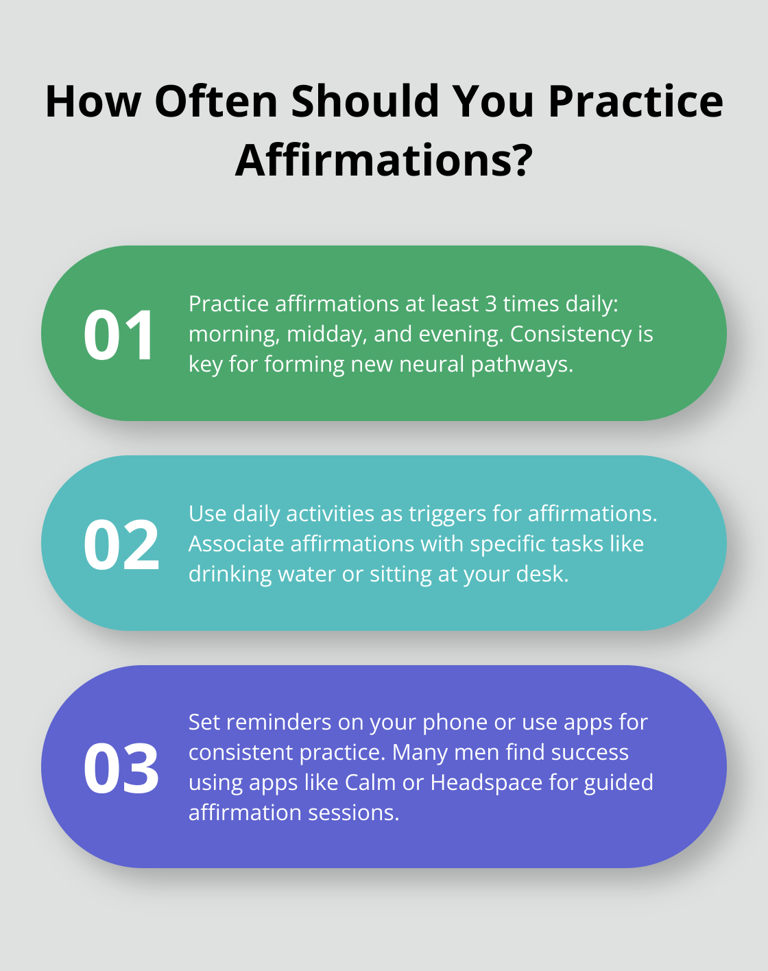 Infographic: How Often Should You Practice Affirmations? - daily positive affirmations for men