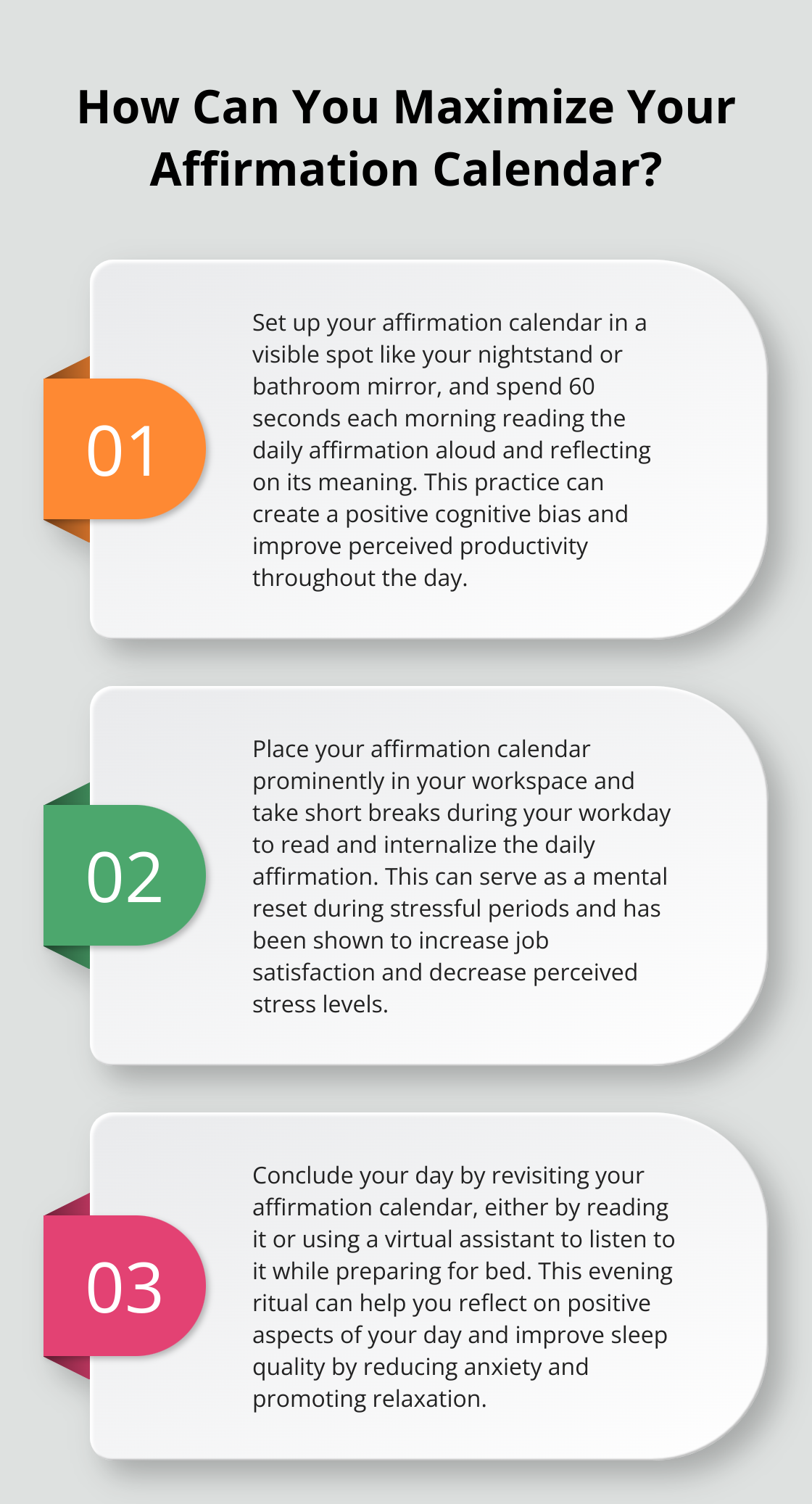 Infographic: How Can You Maximize Your Affirmation Calendar?