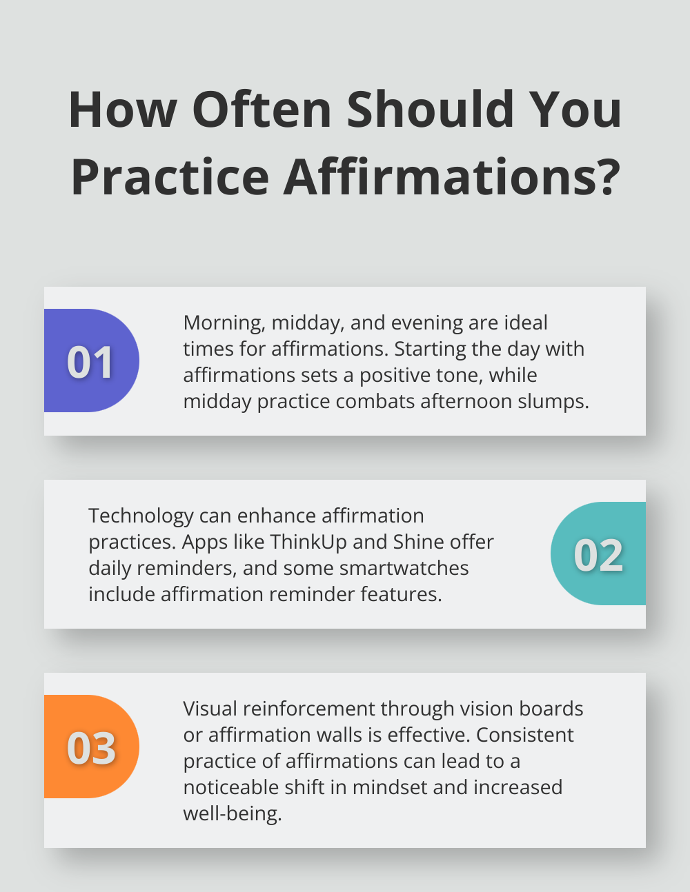 Infographic: How Often Should You Practice Affirmations? - daily positive affirmations