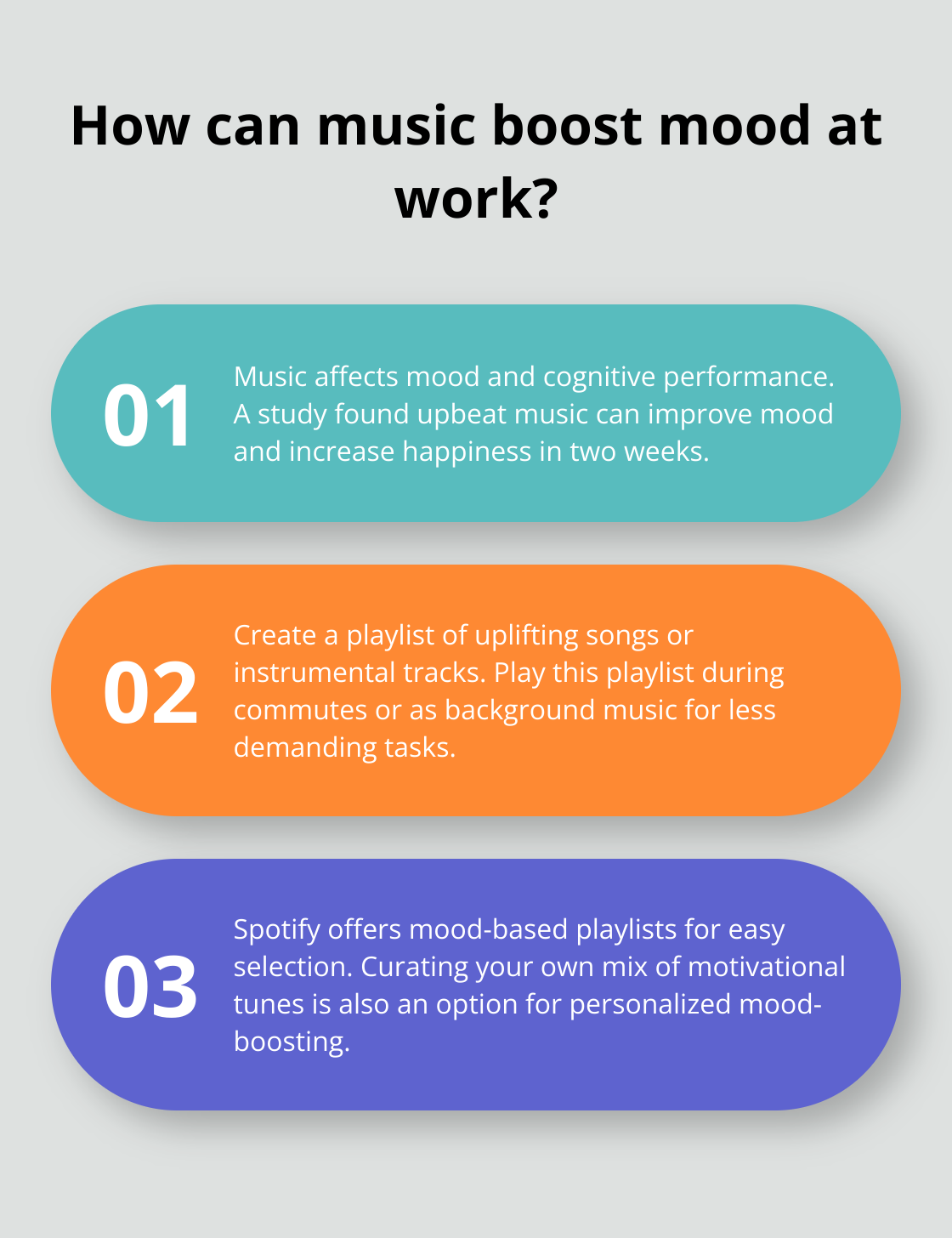 Infographic: How can music boost mood at work? - positive things to do daily